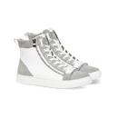 ALTA HIGH WHITE & GREY SNEAKER - Rossimoda Official