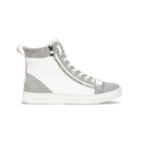 ALTA HIGH WHITE & GREY SNEAKER - Rossimoda Official