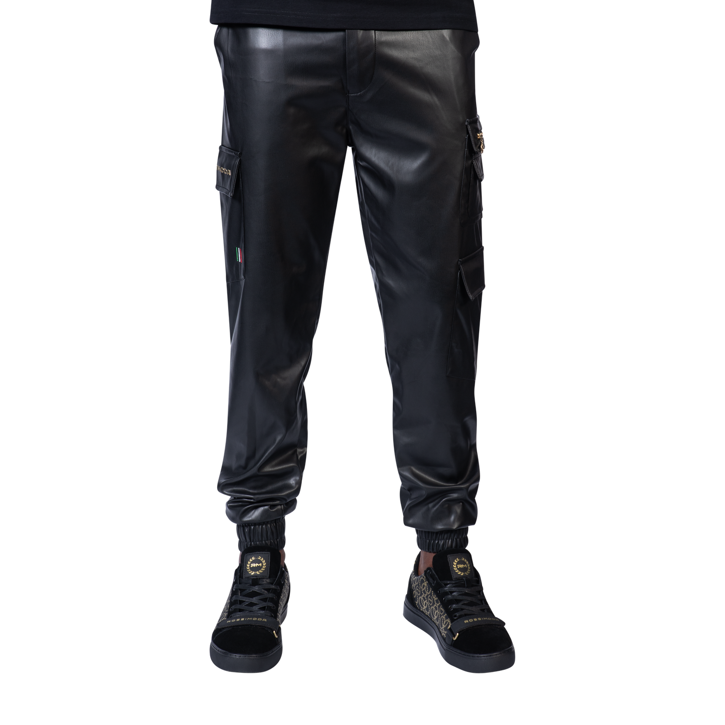 CALEB LEATHER CARGO PANTS - Rossimoda Official
