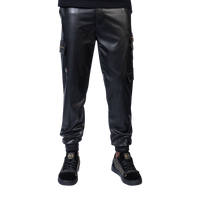 CALEB LEATHER CARGO PANTS
