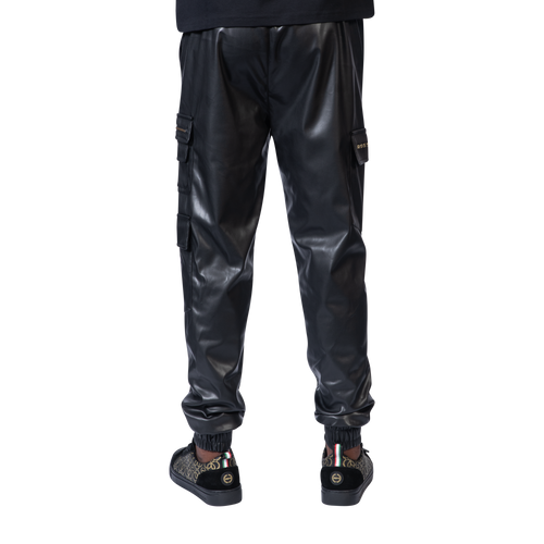 CALEB LEATHER CARGO PANTS - Rossimoda Official