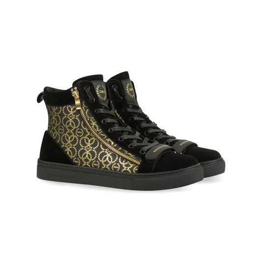 ALTA HIGH BLACK & GOLD SNEAKER